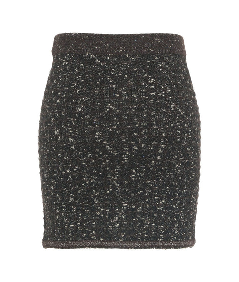 Mini gonna boucle con pailettes #marrone