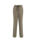 Pantaloni in pied-de-poule #marrone