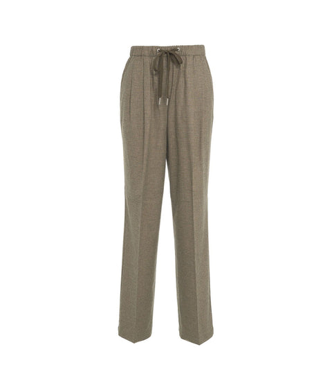 Pantaloni in pied-de-poule #marrone