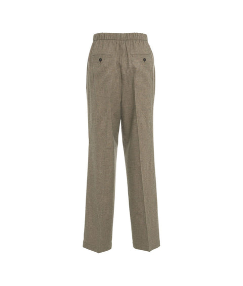 Pantaloni in pied-de-poule #marrone