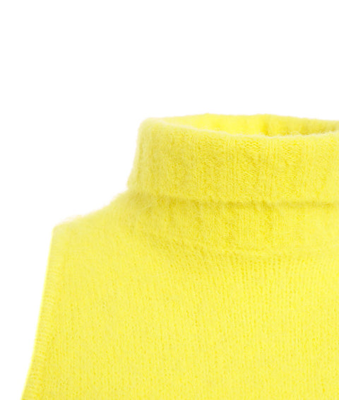 Top in maglia con dolcevita #giallo