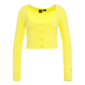 Cardigan cropped morbido #giallo