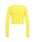 Cardigan cropped morbido #giallo