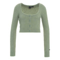 Cardigan cropped morbido #verde