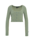 Cardigan cropped morbido #verde