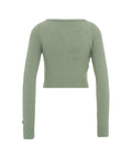 Cardigan cropped morbido #verde