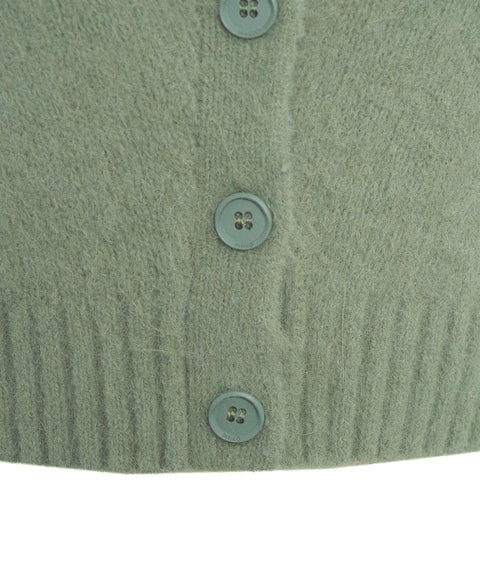 Cardigan cropped morbido #verde