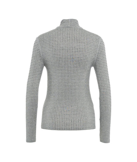 Maglia jersey con strass #grigio