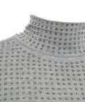 Maglia jersey con strass #grigio