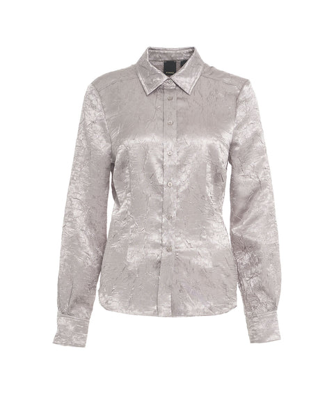 Camicia in raso stropicciato #grigio