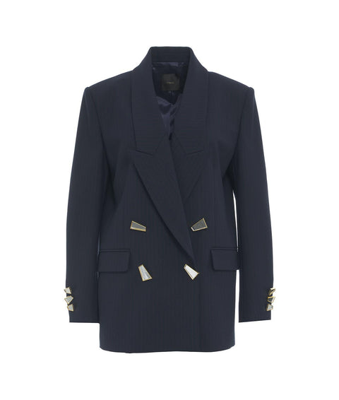 Blazer gessato 'Rapisardi' #blu