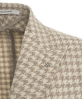 Blazer monopetto in pied de poule #beige