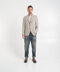 Blazer monopetto in pied de poule #beige