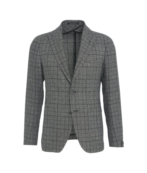 Blazer monopetto glencheck #grigio