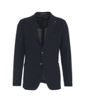 Blazer monopetto in misto lana vergine #blu