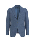 Blazer monopetto in misto lana vergine #blu