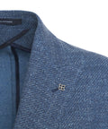 Blazer monopetto in misto lana vergine #blu