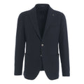 Blazer monopetto in misto lana vergine #blu