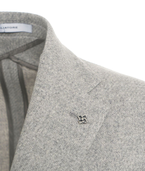 Blazer monopetto in misto lana vergine #grigio