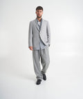 Blazer monopetto in misto lana vergine #grigio