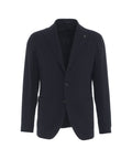 Blazer monopetto in misto lana vergine #blu