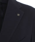 Blazer monopetto in misto lana vergine #blu