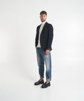 Blazer monopetto in misto lana vergine #blu