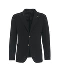 Blazer in misto lana con motivo a spina di pesce #nero