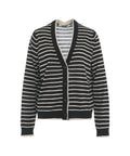 Used-look cardigan a righe #nero