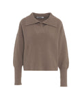 Maglione in maglia con collo ampio #grigio