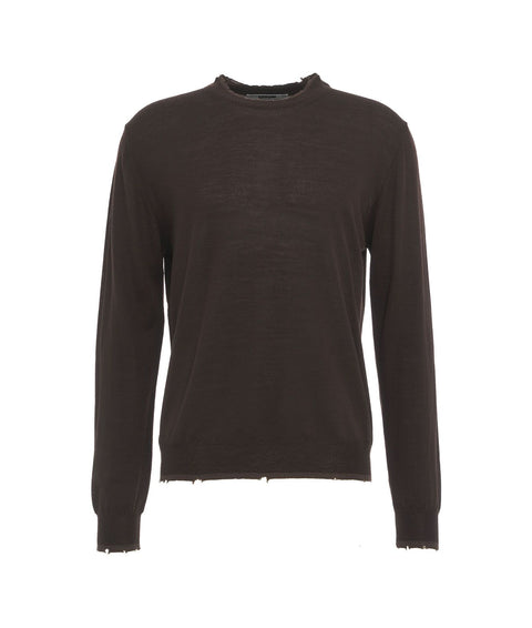 Maglione leggero distressed-look #marrone