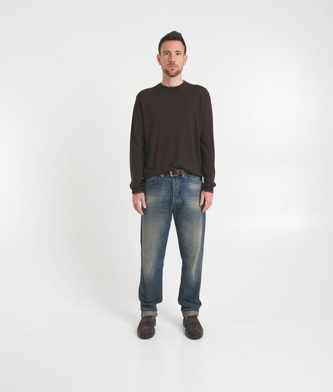 Maglione leggero distressed-look #marrone