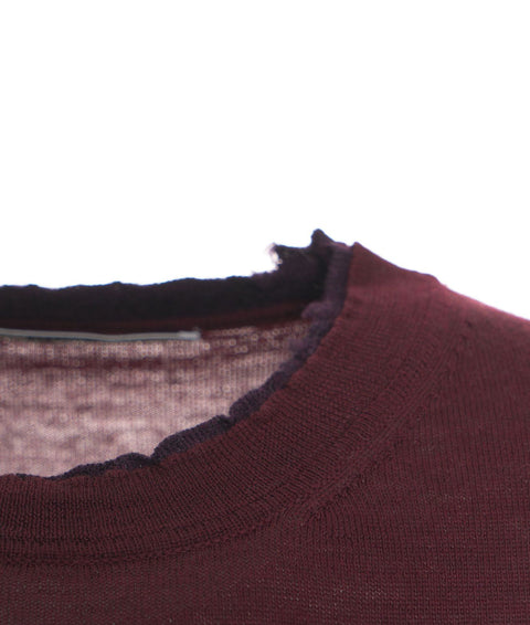 Maglione leggero distressed-look #rosso