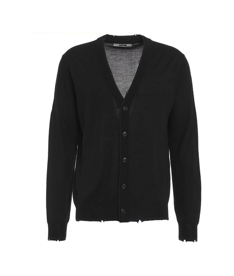 Cardigan in lana vergine #nero