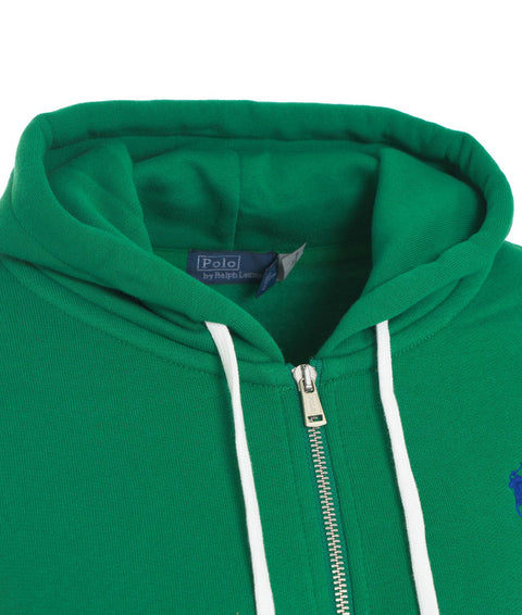 Felpa con cappuccio e zip #verde