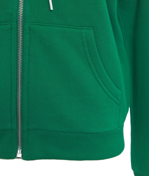 Felpa con cappuccio e zip #verde