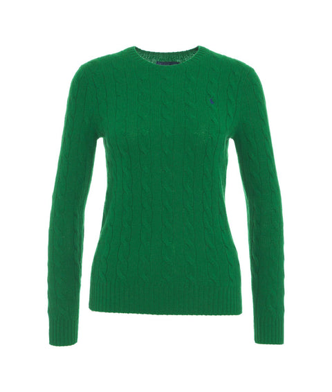 Maglione in lavorazione intrecciata #verde