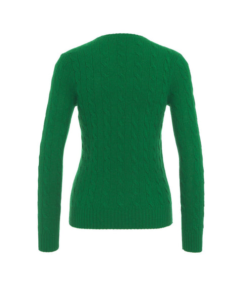 Maglione in lavorazione intrecciata #verde