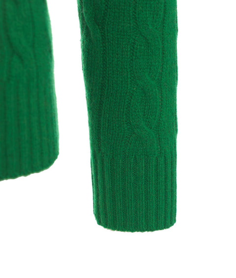 Maglione in lavorazione intrecciata #verde