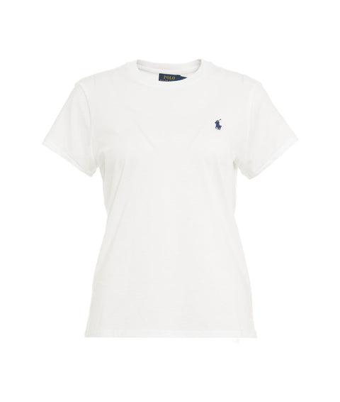 T-shirt con logo ricamato #bianco