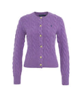 Cardigan in lavorazione intrecciata #viola