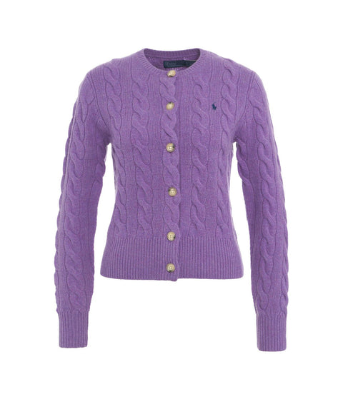 Cardigan in lavorazione intrecciata #viola