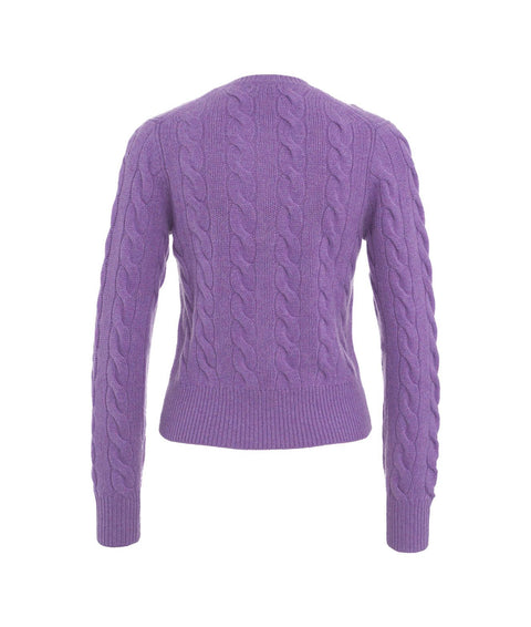 Cardigan in lavorazione intrecciata #viola