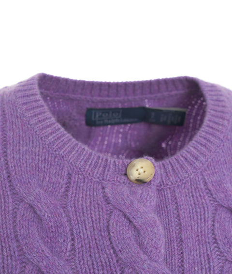 Cardigan in lavorazione intrecciata #viola