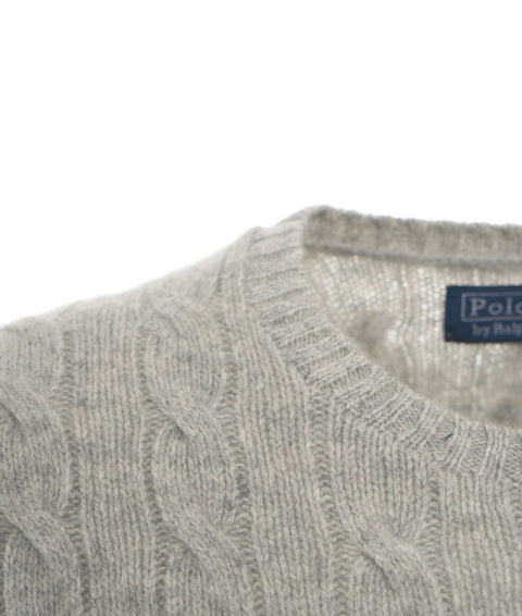 Maglione in maglia a treccia #grigio