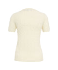 T-shirt in maglia intrecciata #bianco