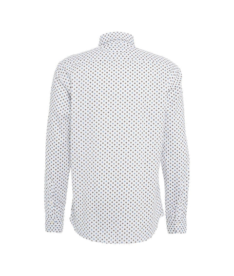 Camicia button-down con stampa floreale #bianco