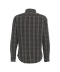 Camicia button down con motivo a scacchi #marrone