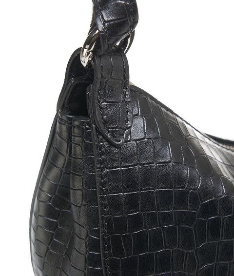 Moon bag in effetto cocco #nero