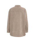 Camicia asimmetrica in velluto a coste #beige